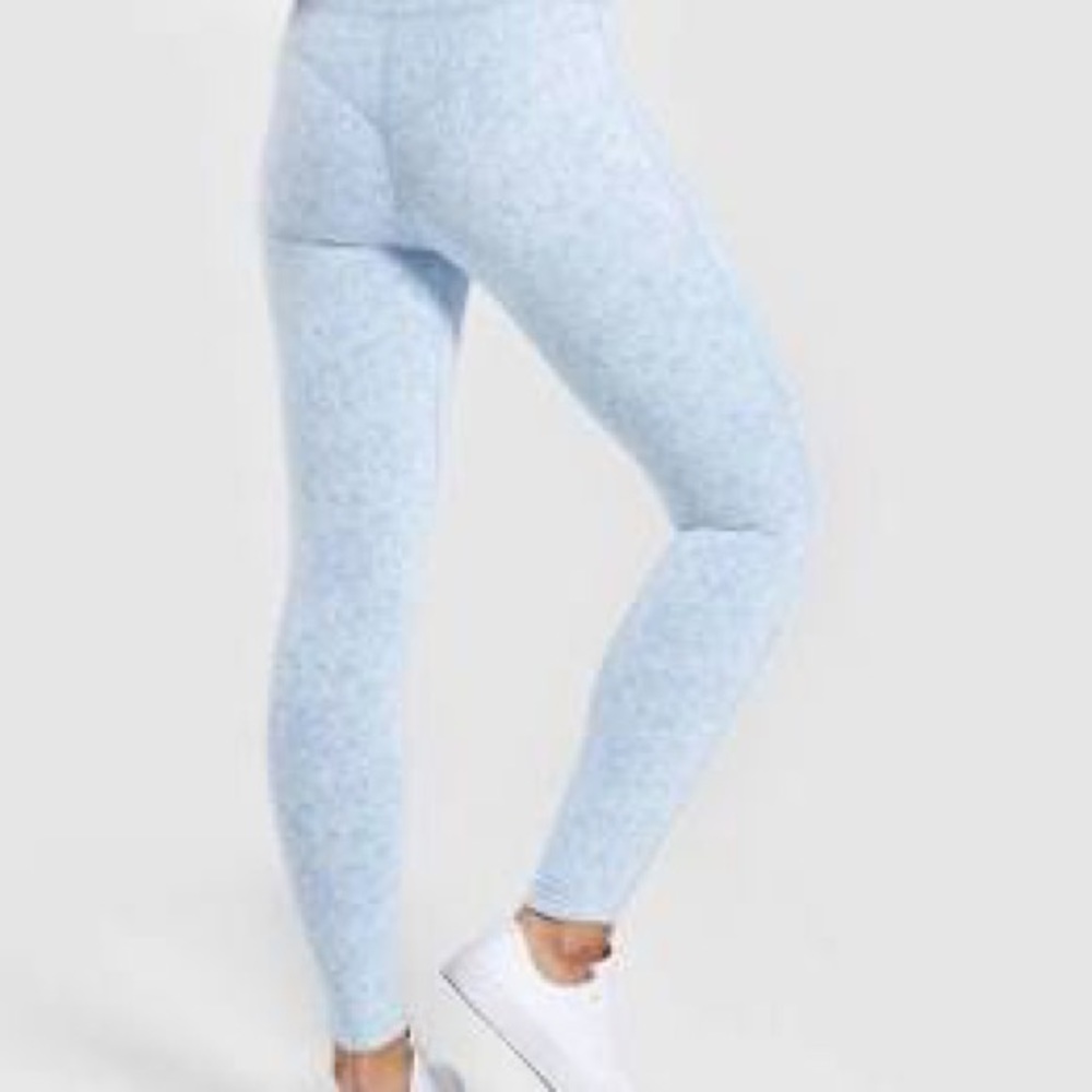 Gymshark Fleur Texture Leggings-Malibu Blue